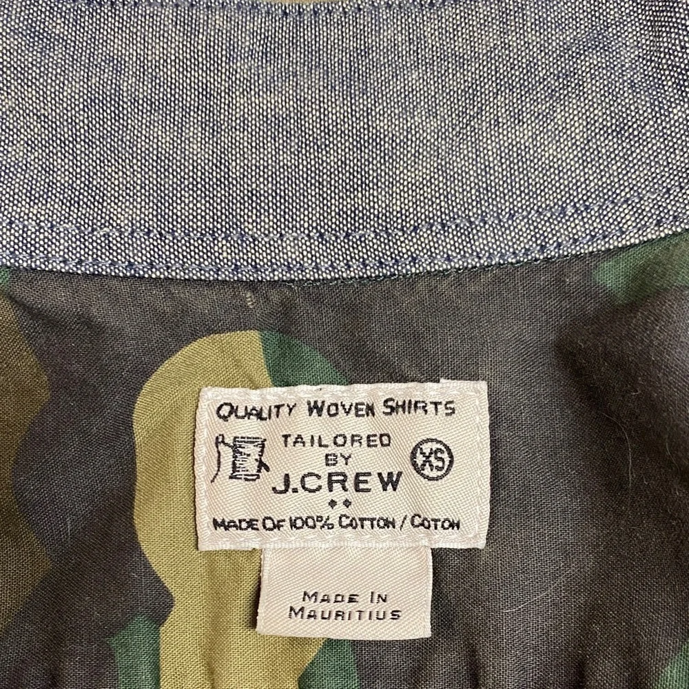 J.Crew Camo Button Up Shirt XS 100% Cotton Utility Military Streetwear